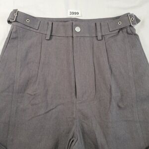 NWT Cotton Gray Trousers Pants Twill Men Size Sm Pleated Buckle Detail Cotton